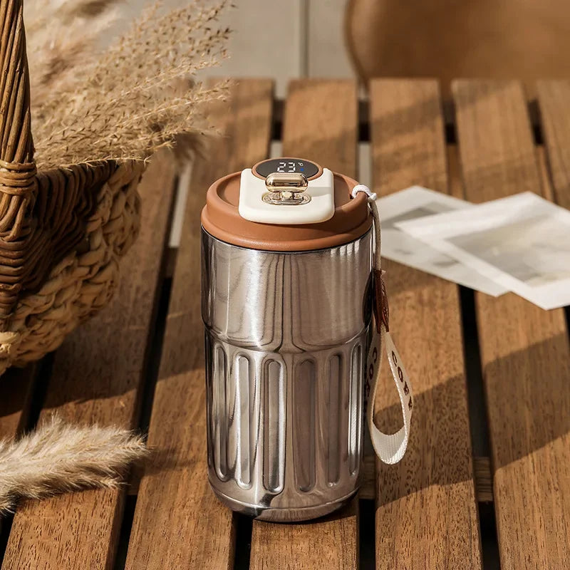 450ML Smart Travel Coffee Mug Display Led Temperature Thermos Mug Stainless Steel Insulated Thermos Bottle Portable Vacuum Flask