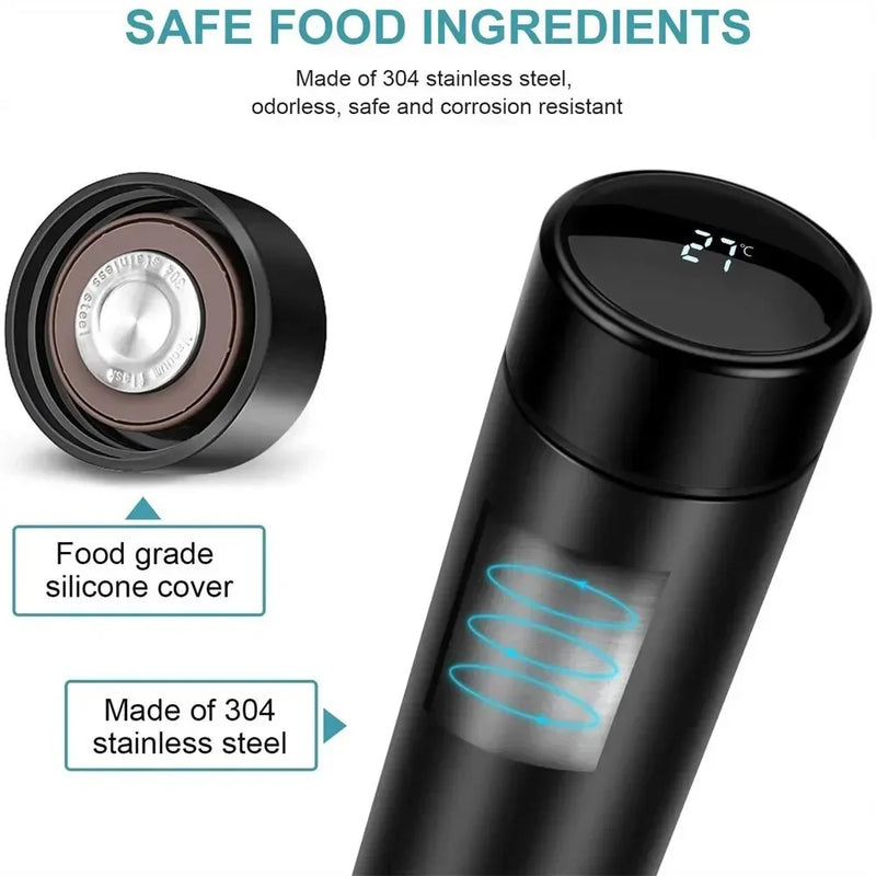 500ml digital thermos bottle smart cup with temperature display 304 stainless steel vacuum insulated intelligent coffee cup