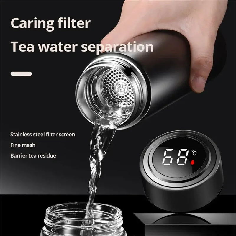 500ML Smart Insulation Stainless Steel Colorful Cup Mini Thermos Cup Water Bottle Led Digital Temperature Display Thermos