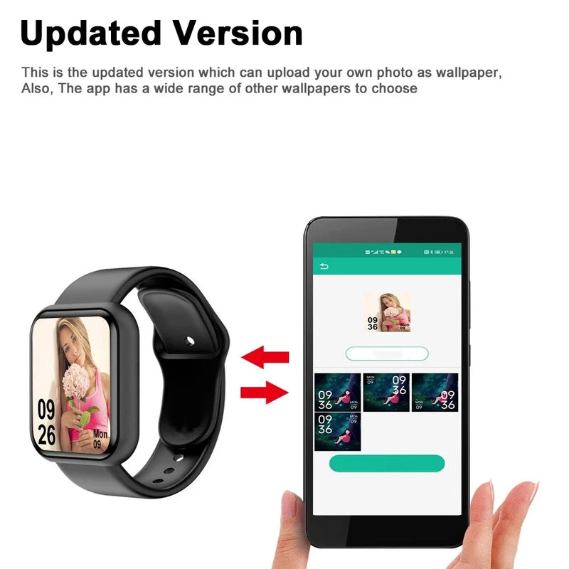 Multifunctional Smart Watches Women Men Bluetooth Connected Phone Music Fitness Sports Bracelet Sleep Monitor Y68 Smartwatch D20