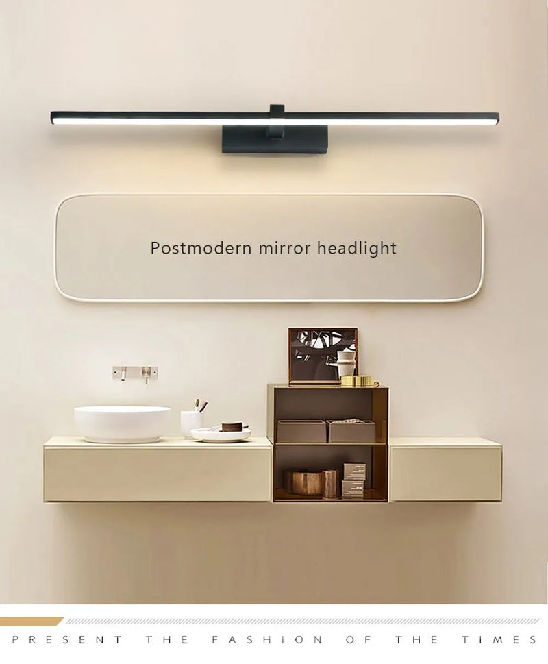 Led Mirror Lights Wall Lamps Bathroom Waterproof White Black LED Flat Lamp Modern Indoor Wall lamp Bathroom Lighting Make Up