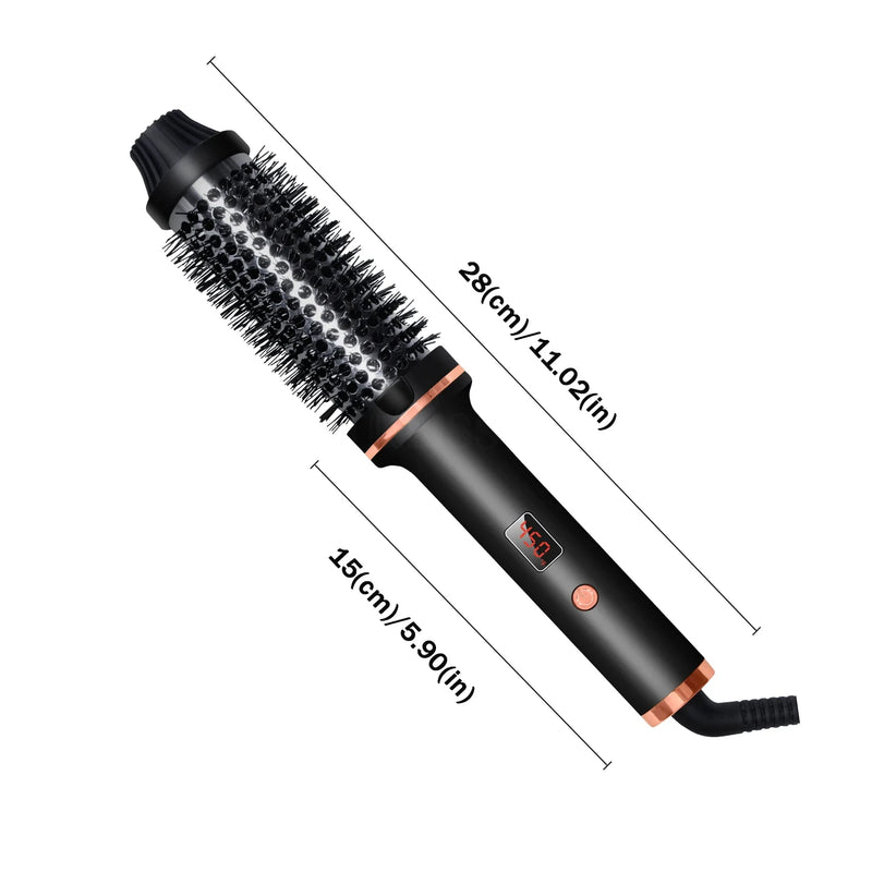 3 In 1 Ionic Hair Curler Straightener Professional Curling Iron Heated Hair Styling Brush Anti-Scald Thermal Brush Curl Wand