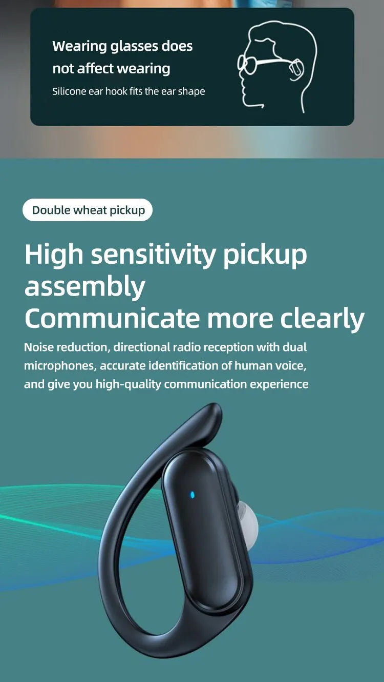 A520 Wireless Bluetooth Headset HD Sound Quality Stereo Universal Headset Touch Light Mini High Quality Earplugs Anti-Sweat