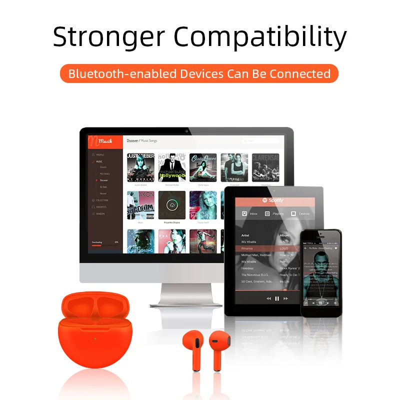 Original Pro 6 TWS Wireless Bluetooth Earphones Headphones Mini Fone Earphone Stereo Sport Headset For Xiaomi Android Earbuds