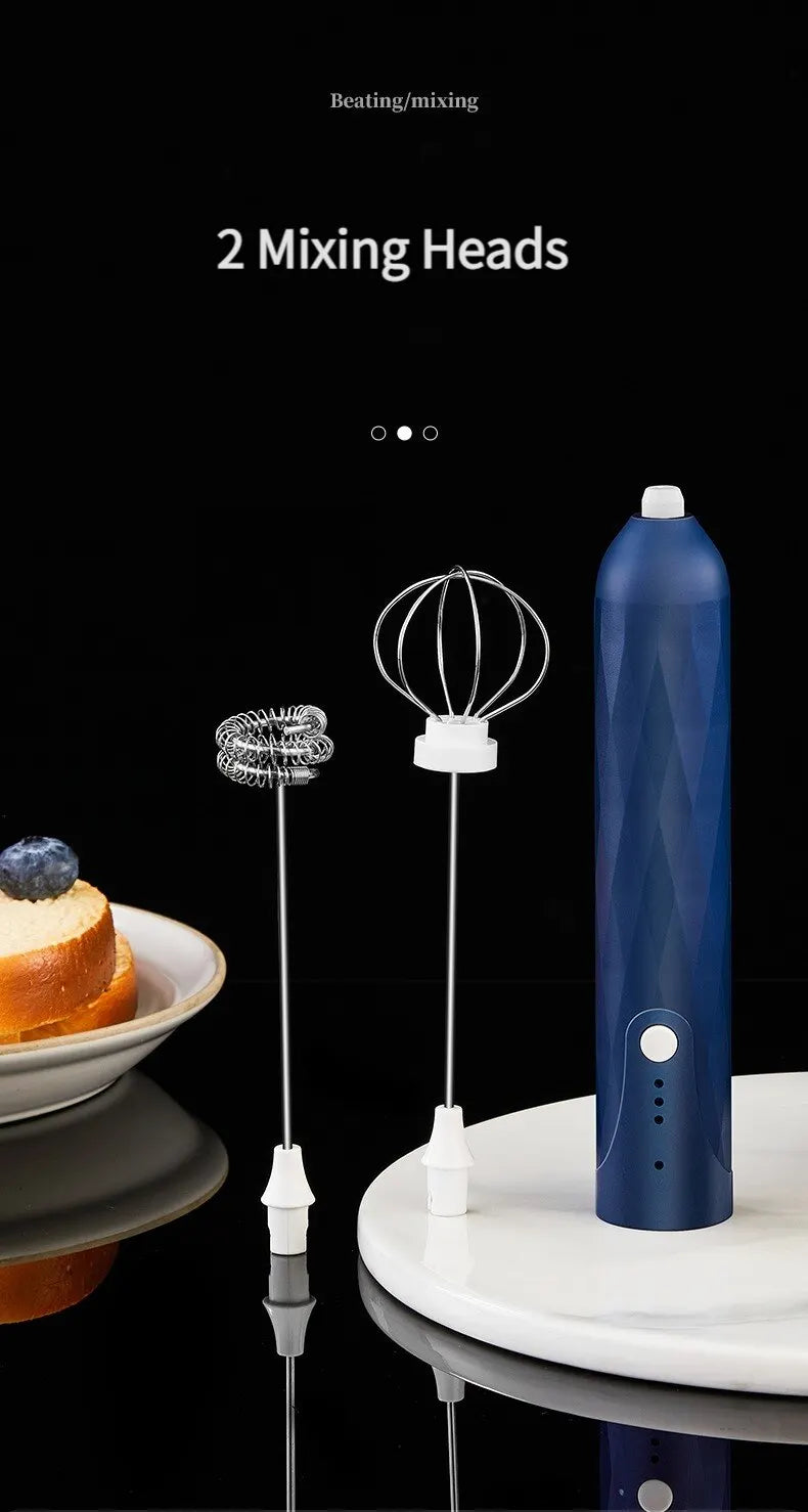 1 PCS Electric Egg Beater 3 Speeds Milk Frother Portable USB Mixer Hand Held Coffee Whisk Household Kitchen Gadgets Foamer