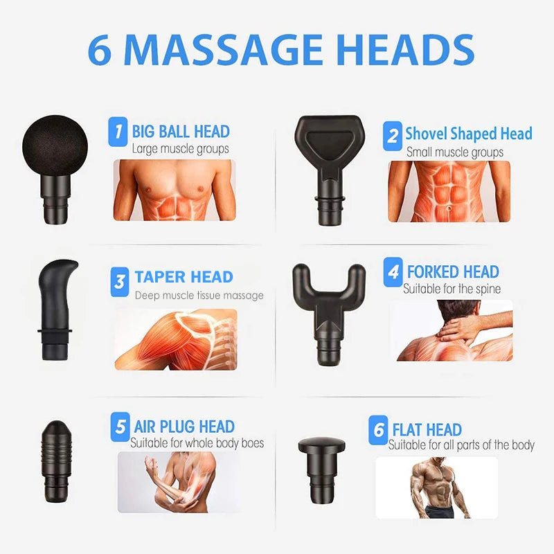 30 Level Massage Gun Fascia Deep Muscle Relax Body Neck Massager Electric Fitness Equipment Noise Reduction Male Female