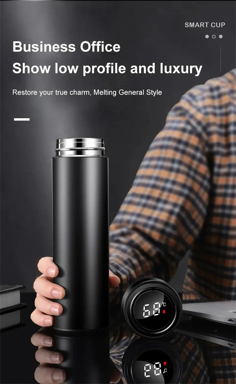 500ML Smart Insulation Stainless Steel Colorful Cup Mini Thermos Cup Water Bottle Led Digital Temperature Display Thermos