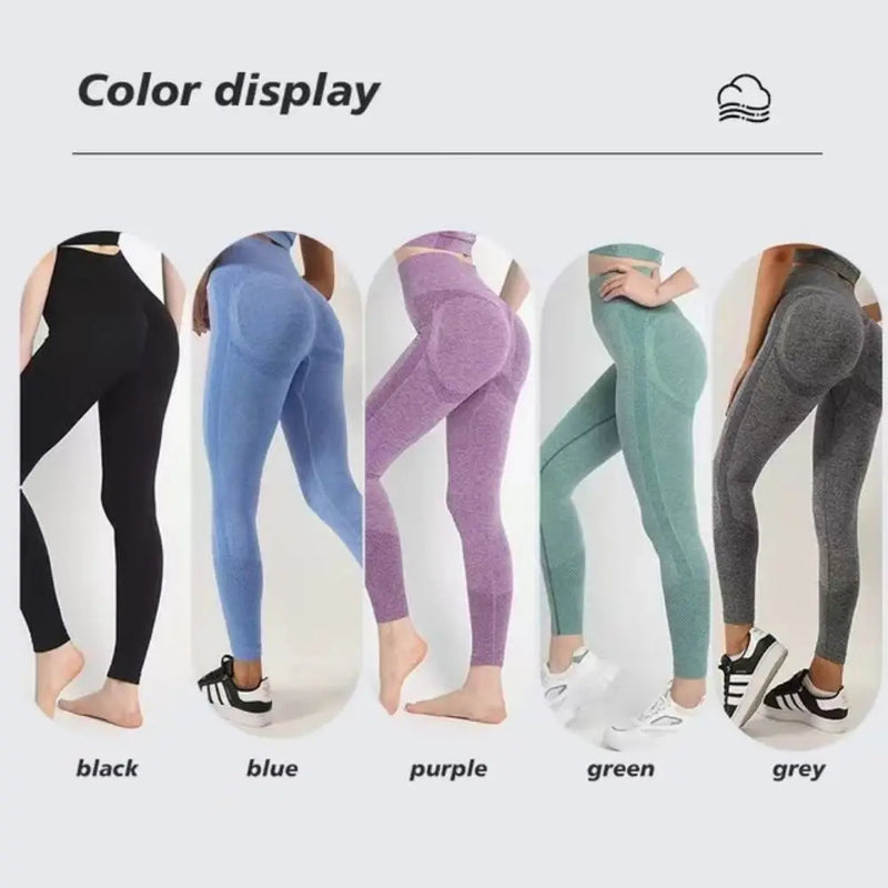 Fitness Women Sport Seamless Leggings High Waist Elastic Solid Yoga Leggings Gym Jogging Quick Dry Push Up Slim Pants Female