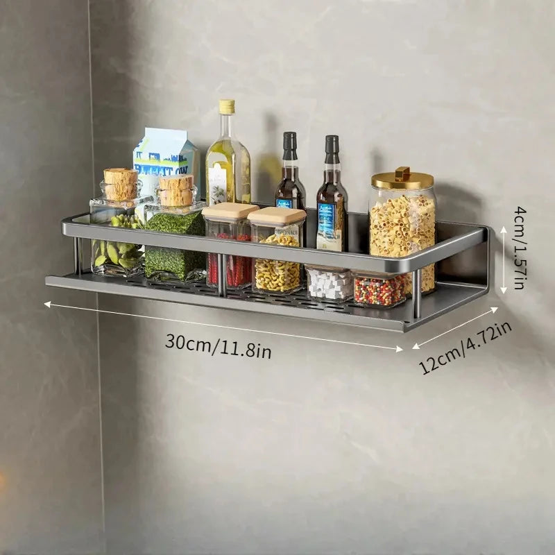 1 PC Multifunctional Kitchen Rack Spice Storage Rack Wall Mounted Kitchen Utensil Shovel Hook Rack for Kitchen Items Storage