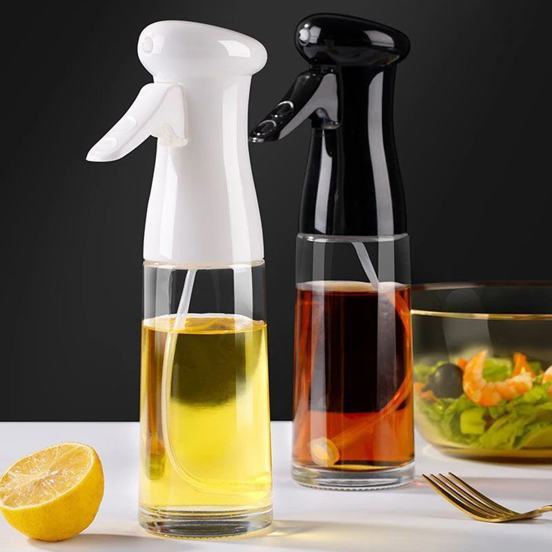 1PCS Black Transparent Kitchen Oil Bottle Cooking Oil Spray Olive Oil Bottle Fitness Barbecue Spray Oil Dispenser Household