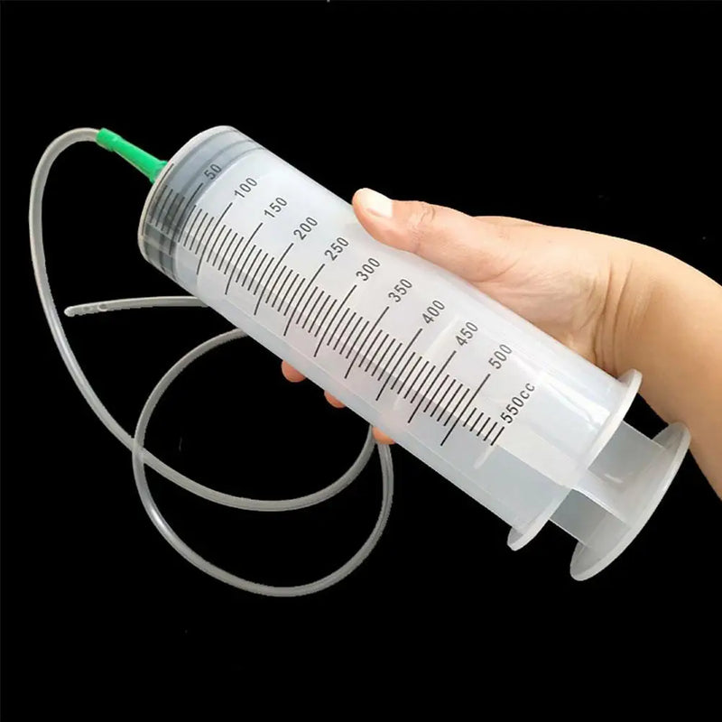 100/300/550ml Large Capacity Syringes Oil Pump With 1m Hose Pet Feeding Measuring Pump Hydroponics Nutrient Big Syringe