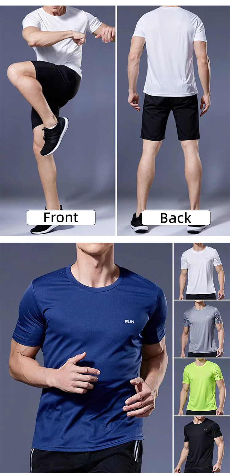 Men Undershirt T-Shirt Quick Dry Sport L XL XXL Black White Gary Running Breathable Fitness Shirt Ice Silky Gym Football Jerseys