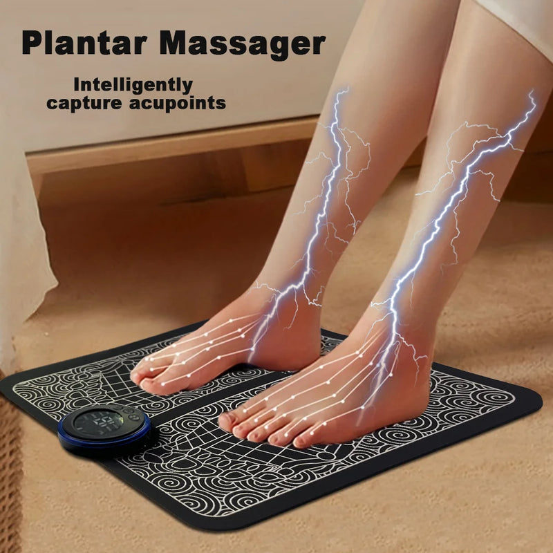 Electric Foot Massage Pad USB Rechargeable Relaxing Foot Acupoint Massage Improves Blood Circulation 8 Modes 19 Level Relaxation