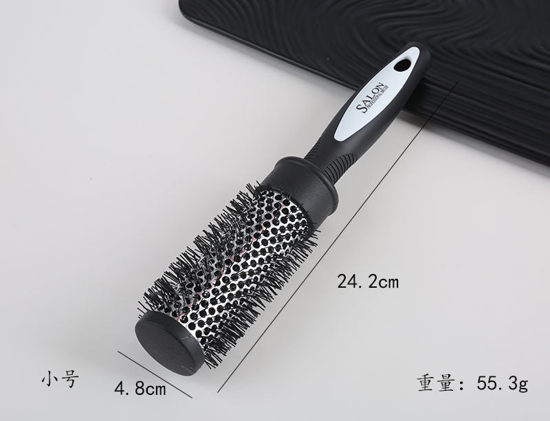 Hair Styling Hair Brush Nylon Comb Cylinder Curly Hair Rolling Comb Thermal Aluminum Tube Round Barrel Hair Comb Curly Tool