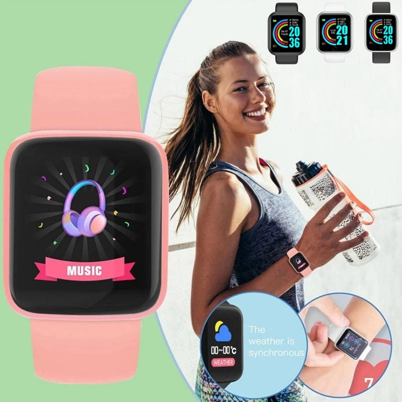 Multifunctional Smart Watches Women Men Bluetooth Connected Phone Music Fitness Sports Bracelet Sleep Monitor Y68 Smartwatch D20