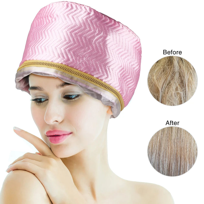 Hair Steamer Cap Electric Hair Heating Cap Thermal Treatment Hat Waterproof Self-heating Hat SPA Nourishing Hair Styling Care