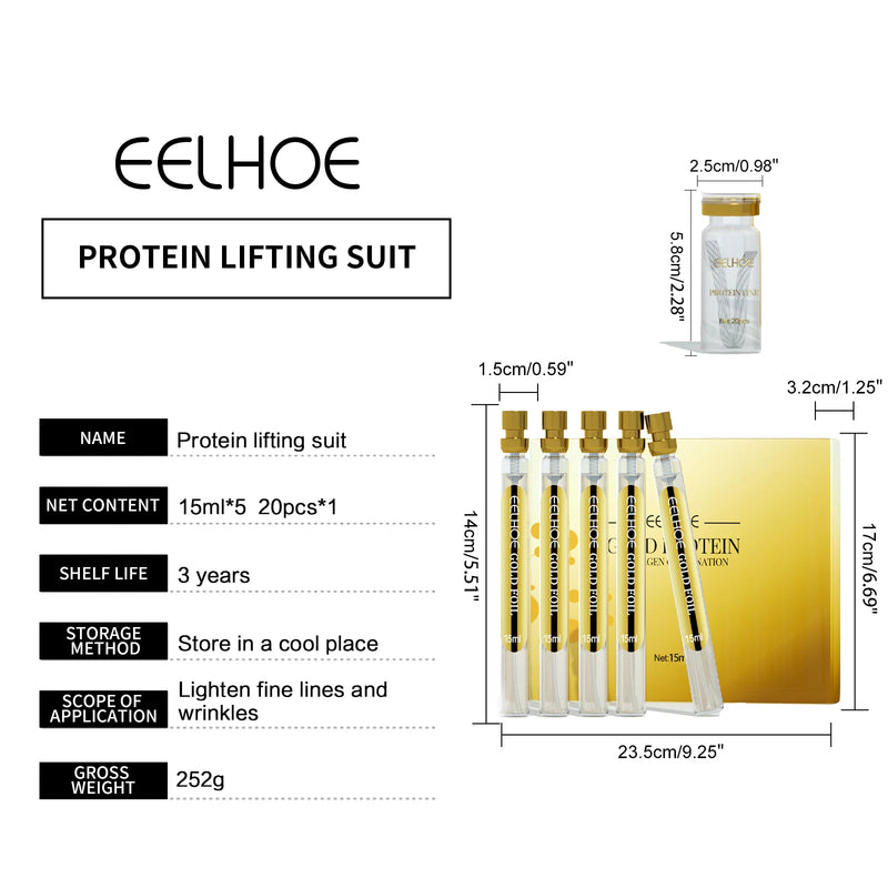 EELHOE Protein Lifting Thread Kit Face Lift Plump Silk Protein Line Carving Anti Aging Firming Fade Fine Wrinkle Serum Skin Care