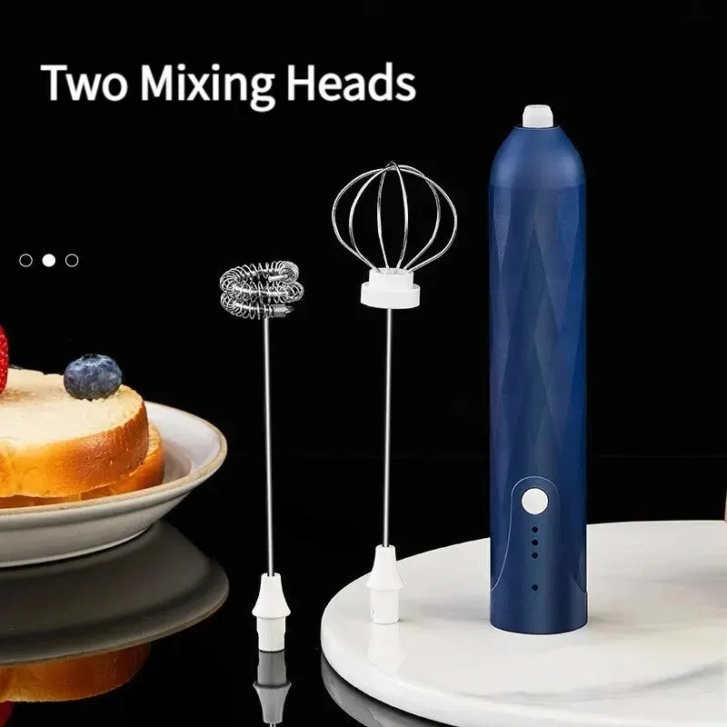 1 PCS Electric Egg Beater 3 Speeds Milk Frother Portable USB Mixer Hand Held Coffee Whisk Household Kitchen Gadgets Foamer