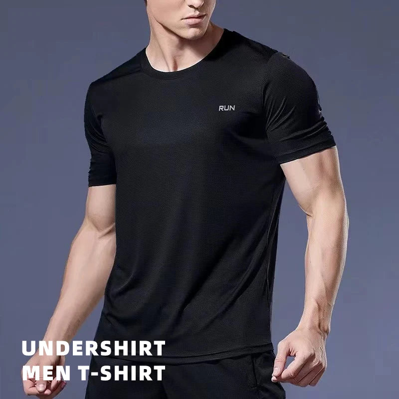 Men Undershirt T-Shirt Quick Dry Sport L XL XXL Black White Gary Running Breathable Fitness Shirt Ice Silky Gym Football Jerseys