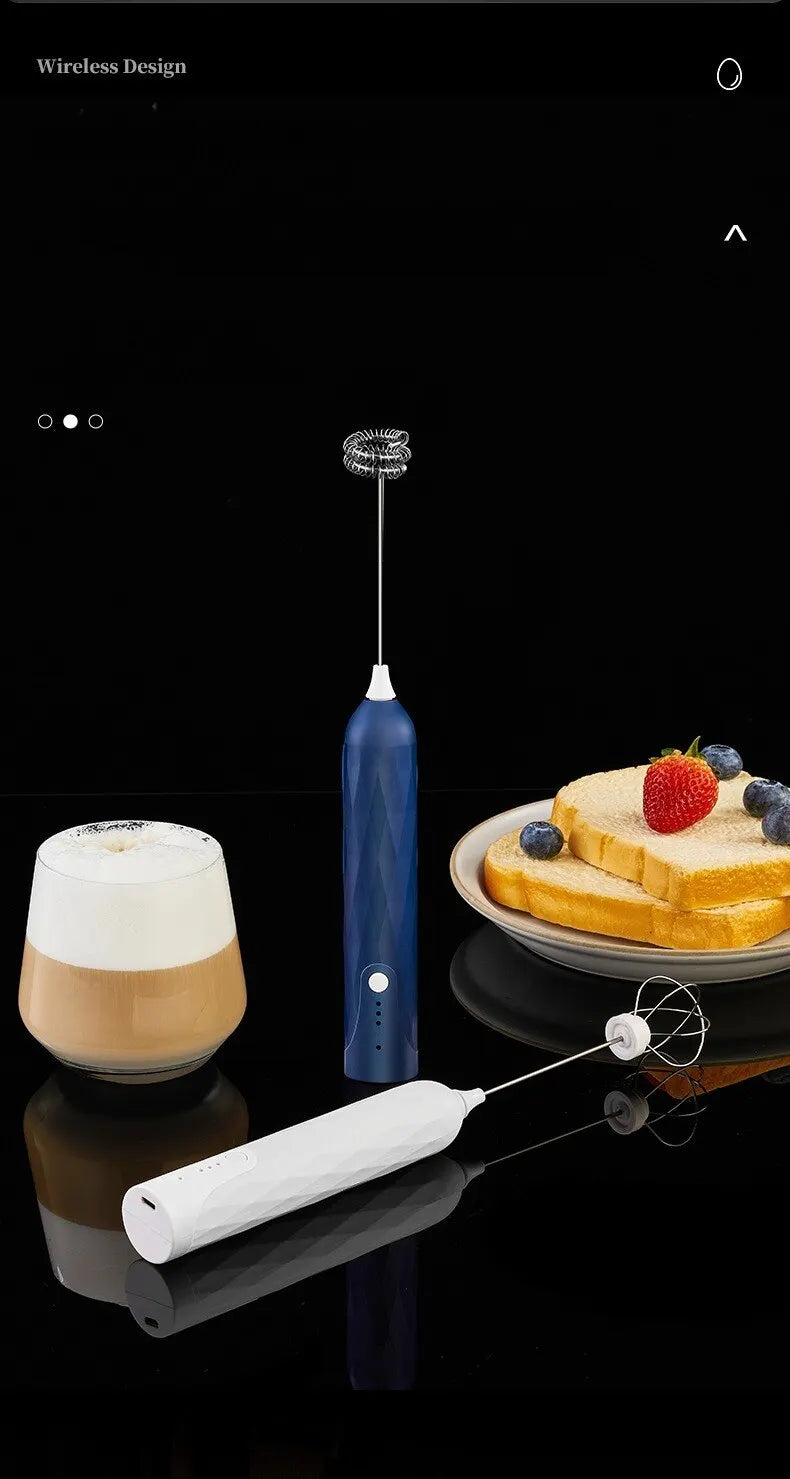 1 PCS Electric Egg Beater 3 Speeds Milk Frother Portable USB Mixer Hand Held Coffee Whisk Household Kitchen Gadgets Foamer