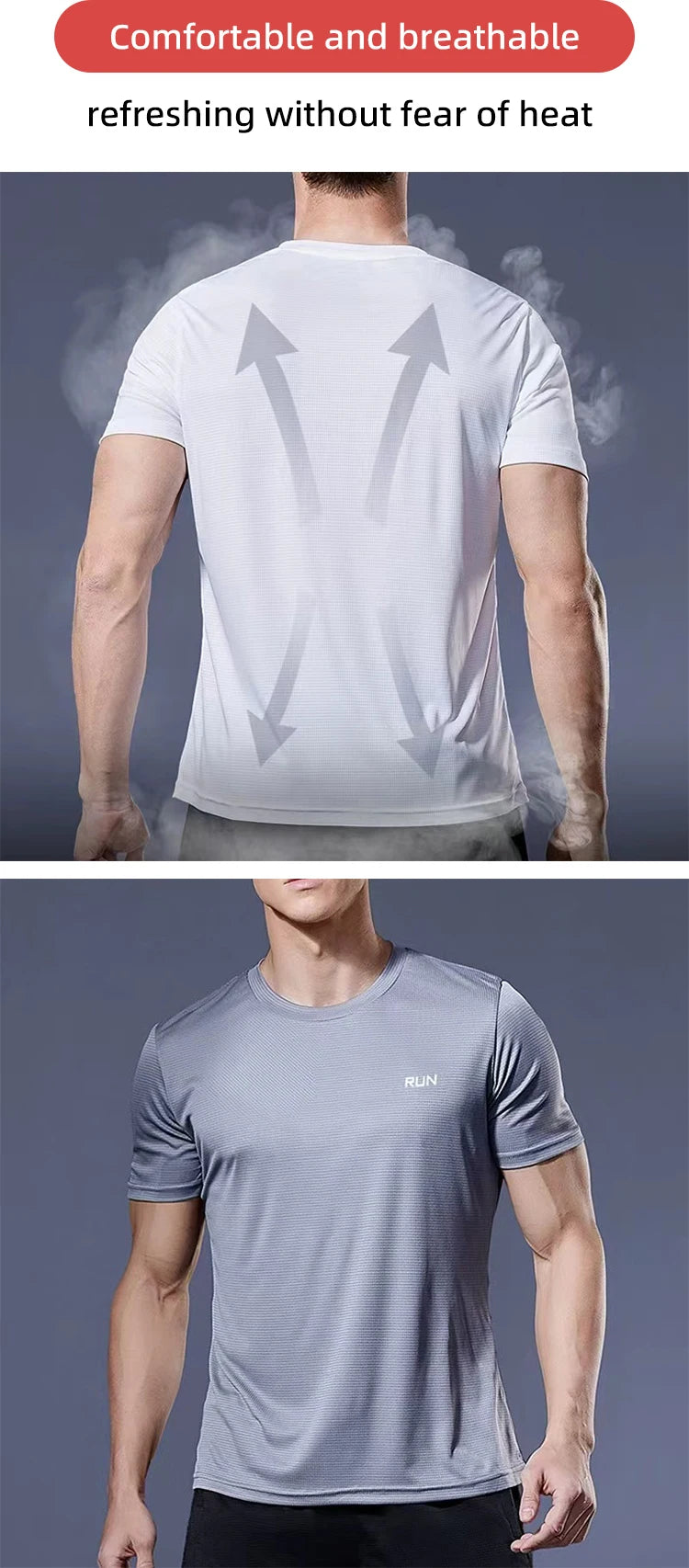 Men Undershirt T-Shirt Quick Dry Sport L XL XXL Black White Gary Running Breathable Fitness Shirt Ice Silky Gym Football Jerseys